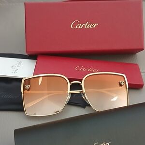 Authentic $1650  CARTIER sunglasses panthere Santos love Pantera bag